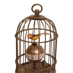 Modern bird cage automaton clock, with clockwork movement, H19cm