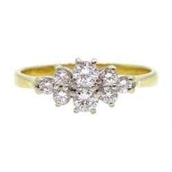 18ct gold diamond cluster ring hallmarked
