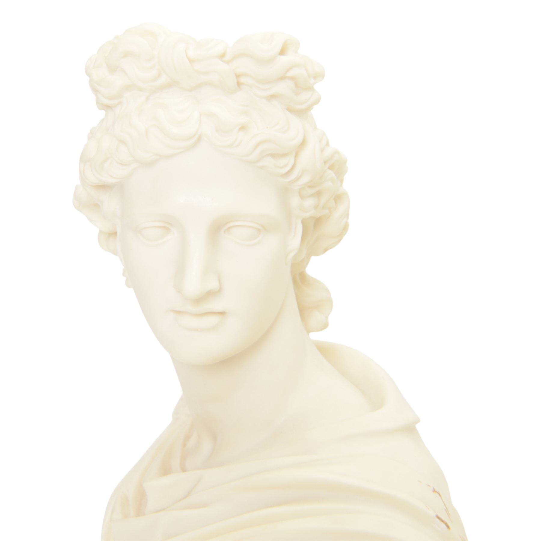 Two composite busts, the first example Apollo Belvedere, signed Diogenes, the second bust of Hermes, signed Pegasus, H32cm