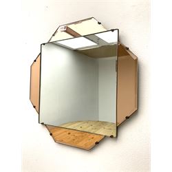 Art Deco two tone mirror, H50cm