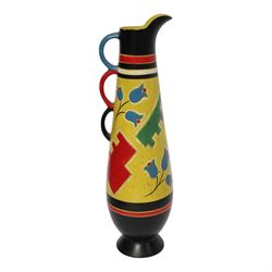 Henri Delcourt vase, together with Brentleigh Pottery jug,  Etruria vase and Grey's pottery vase, tallest jug H40cm