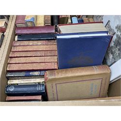 Collection of books to include Byron's Works, Hogarth's work, ten volumes by Sir Walter Scott Bart etc, in two boxes 