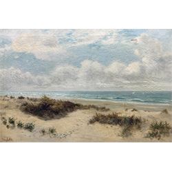 Sidney Eastlake (British 19th/20th century): 'Sand Dunes and Breakers', oil on canvas signed, titled on label verso 60cm x 90cm 
Provenance: with Stacy-Marks Ltd, label verso