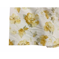 A pair of Jane Churchill floral interlined curtains, Width 330cm x Drop 210cm overall each curtain