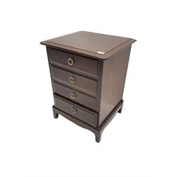 Stag Minstrel - mahogany bedside chest, fitted with four drawers