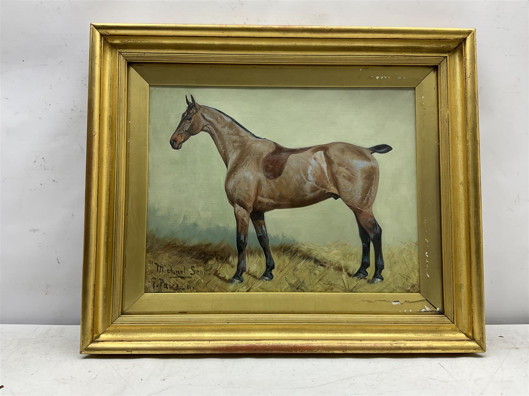 George Paice (British 1854-1925): 'Michael Scott' Portrait of a Hunter, oil on canvas signed titled and dated '11, 34cm x 44cm
Provenance: private collection; with David Duggleby Ltd. 26th November 2012 Lot 47 painted for the previous vendor's family