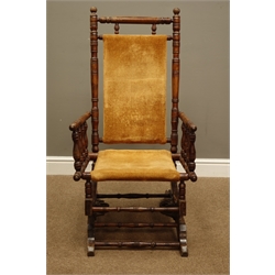  American beech rocking armchair, H106cm  