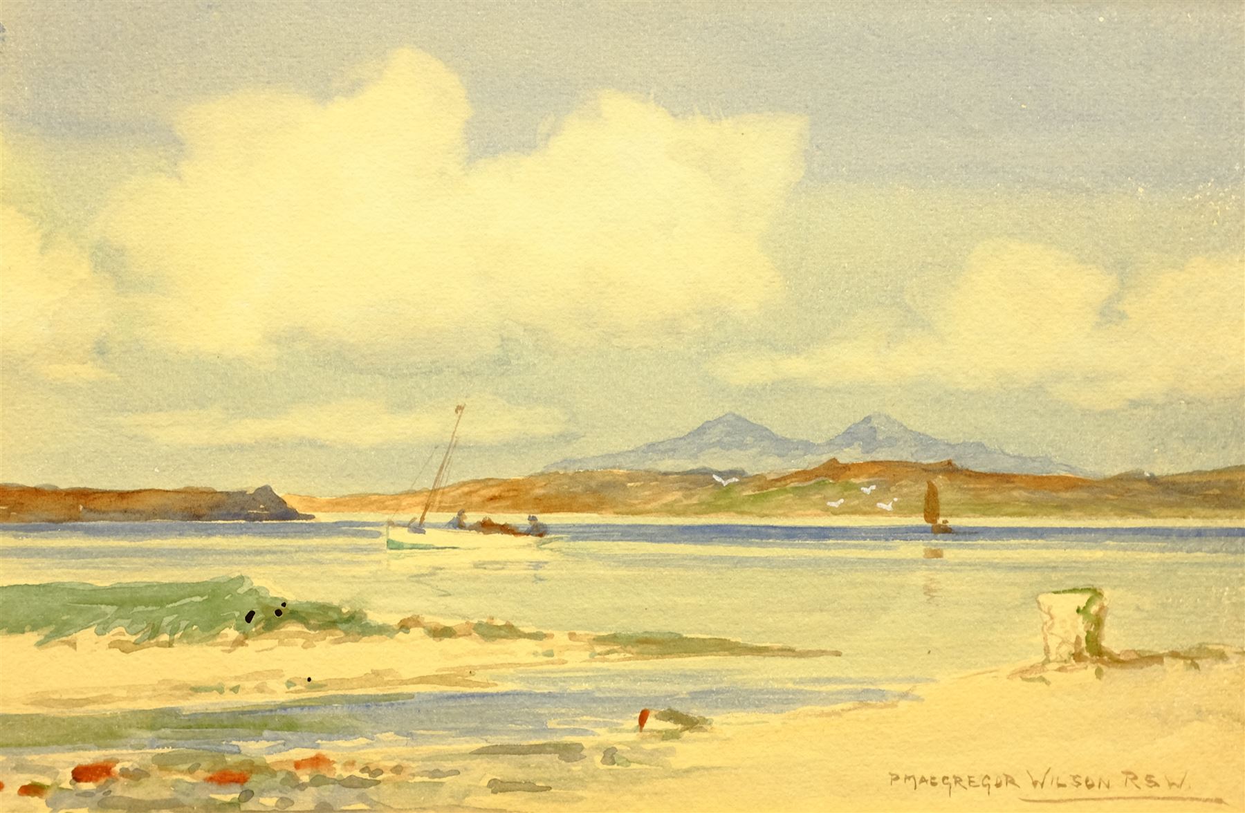Peter MacGregor Wilson (Scottish 1856-1928): Coastal Scene, watercolour signed 20cm x 30cm (mounted)