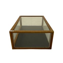 20th century mahogany and glazed table top display cabinet, hinged door with catch