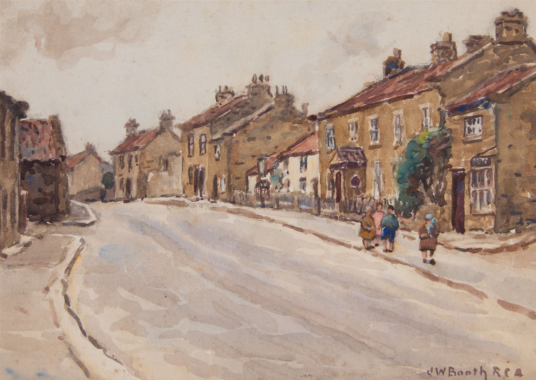 James William Booth (Staithes Group 1867-1953): Cloughton Village near Scarborough, watercolour signed 25cm x 35cm