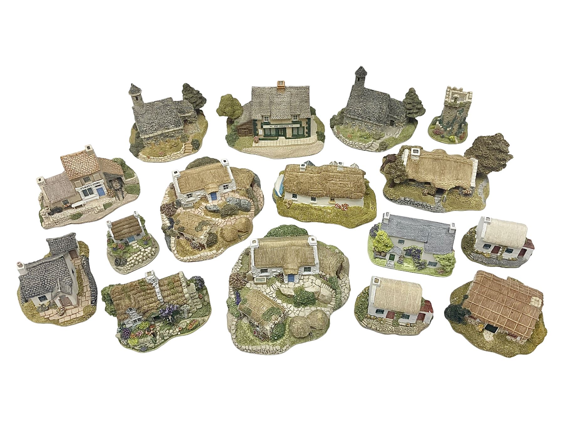 Sixteen Lilliput Lanes from the Irish Collection, to include Kilmore Quay, Causeway Cottage, Blarney Castle, Quite Cottage etc, all with boxes and deeds 