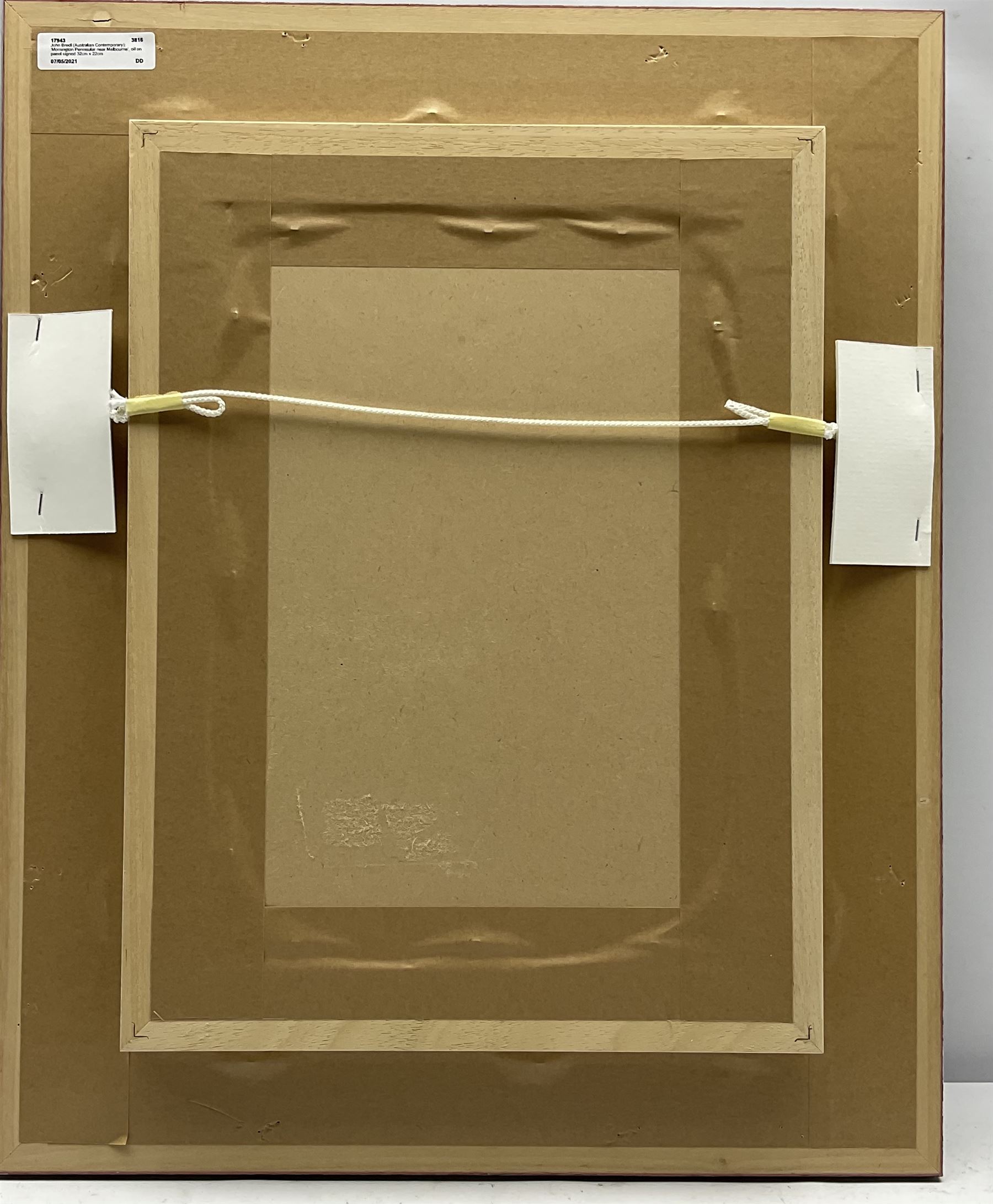 John Bredl (Australian Contemporary): 'Mornington Peninsular near Melbourne', oil on panel signed 32cm x 22cm