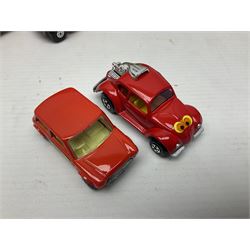 Matchbox 1-75 Series 'Superfast' ex-shop stock - eight models comprising 22d Freeman Intercity Commuter, 23e Volkswagen Camper, 29d Racing Mini, 30d Beach Buggy, 32d Maserati Bora, 34d Formula 1 Racing Car, 36d Hot Rod Draguar and 40d Vauxhall Gildsman 1; all boxed; and an unboxed 31d Volksdragon (9)