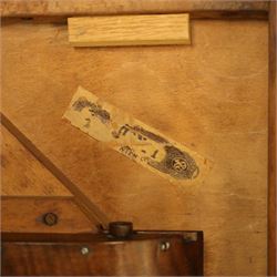 Early 20th century Thonet bentwood card table, square top with rounded corners inset with green baize, four slide-out card trays beneath, on shaped bentwood supports joined by a central stretcher