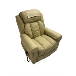 CareCo - electric riser recliner armchair, upholstered in cream faux leather