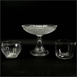 19th century glass tea mixing bowl, circa 1820, H9cm, together with an 18th century glass ...