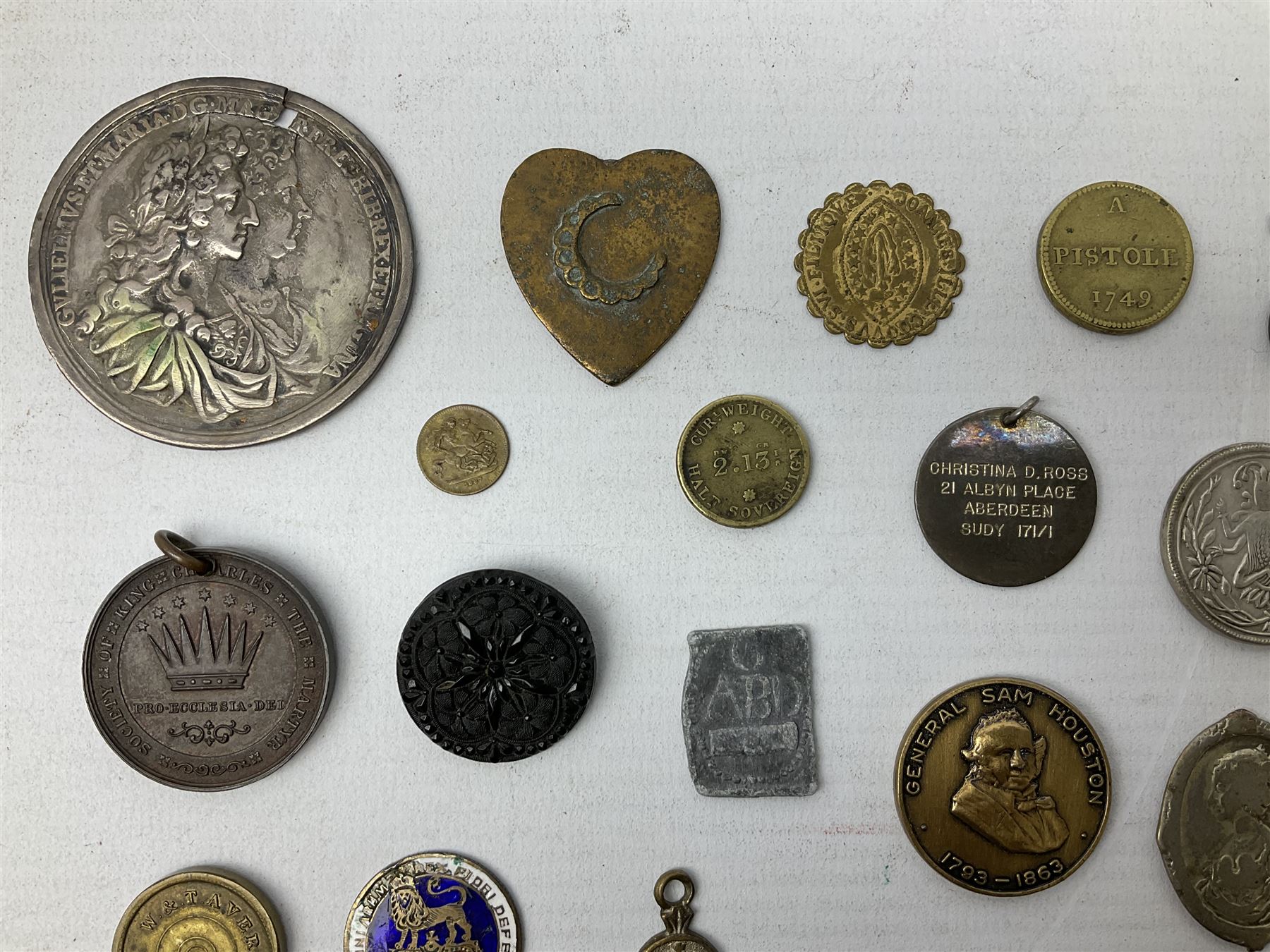 Para-numismatic and miscellaneous items, including enamelled coins, coin weights, model/toy coinage, gaming token, Indian temple tokens etc