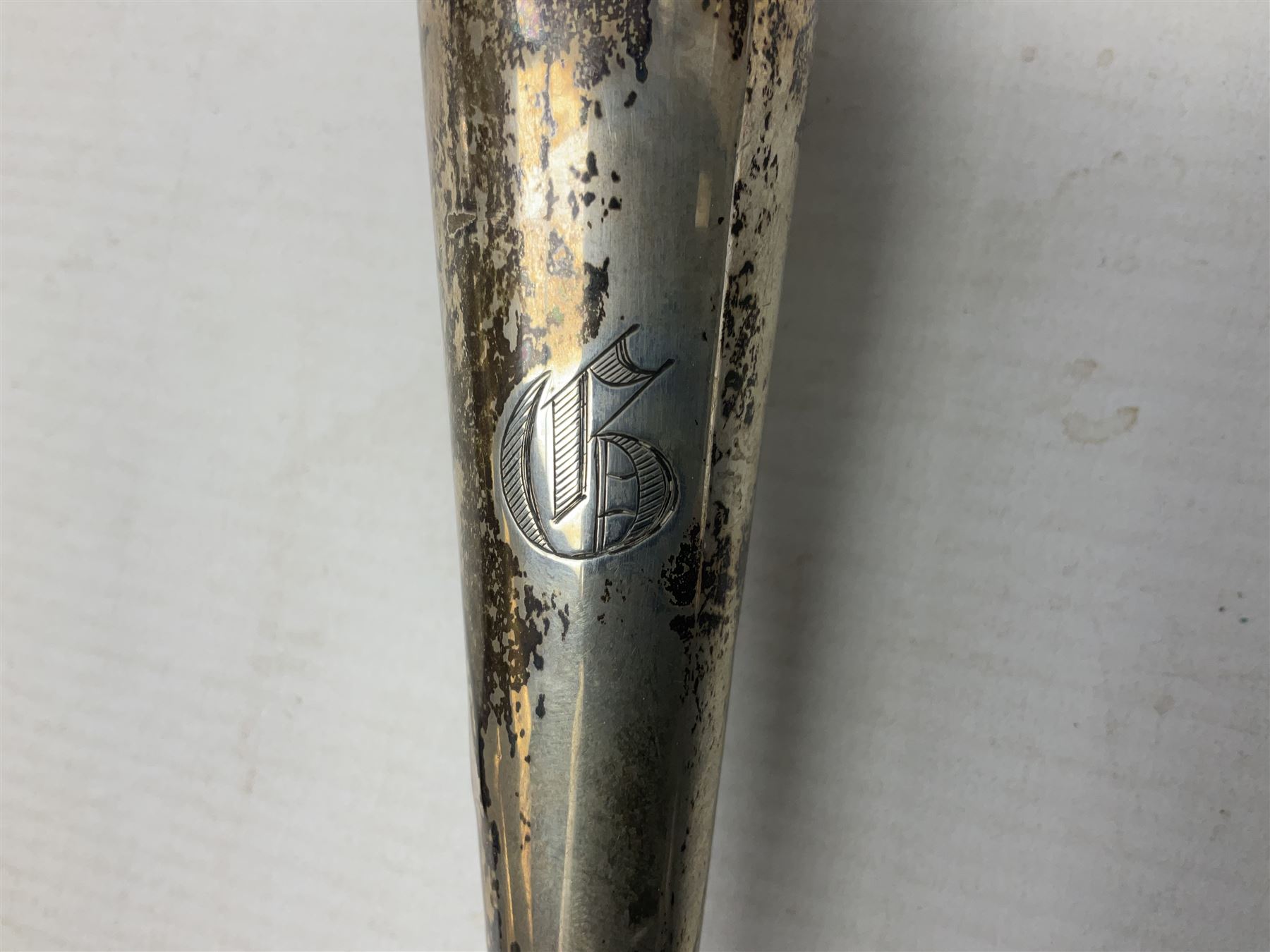 20th century silver specimen vase, of trumpet form with filled base, hallmarked Birmingham, together with a silver tray, hallmarked Chester, weight of tray 28 grams