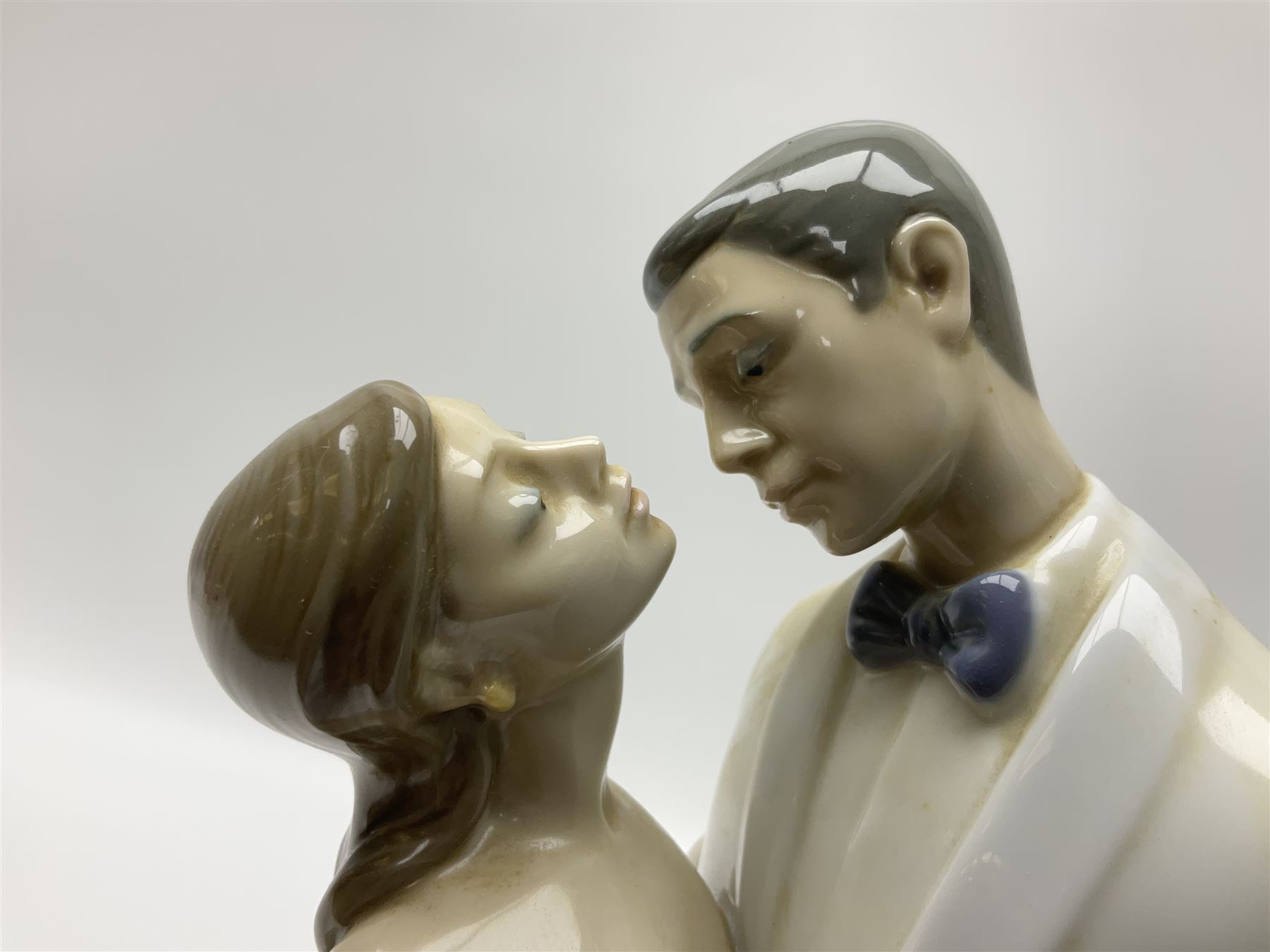 Two Lladro figure groups, Happy Anniversary no 6475 and Meal Time no 6109, largest H32cm