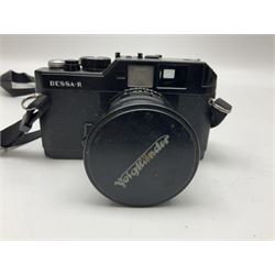 Voigtlander Bessa-R rangefinder camera body, serial no. 00118622, with 'Voigtlander Nokton F 1.5 50mm' lens, serial no. 9960078 and 'Voigtlander Ultron 35mm F 1.7' lens, serial no.9050024 