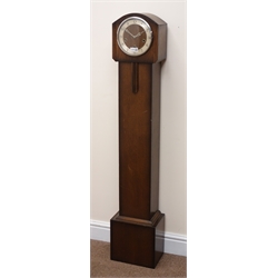  20th century oak grandmother clock, with triple train Westminster chiming movement, H131cm  