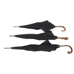 19th century umbrella, the novelty finial in the form of a carved gentleman's head
togeth...