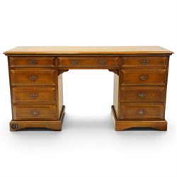 Royal Oak Furniture Company Of Grassington - Georgian design oak kneehole desk, rectangula...