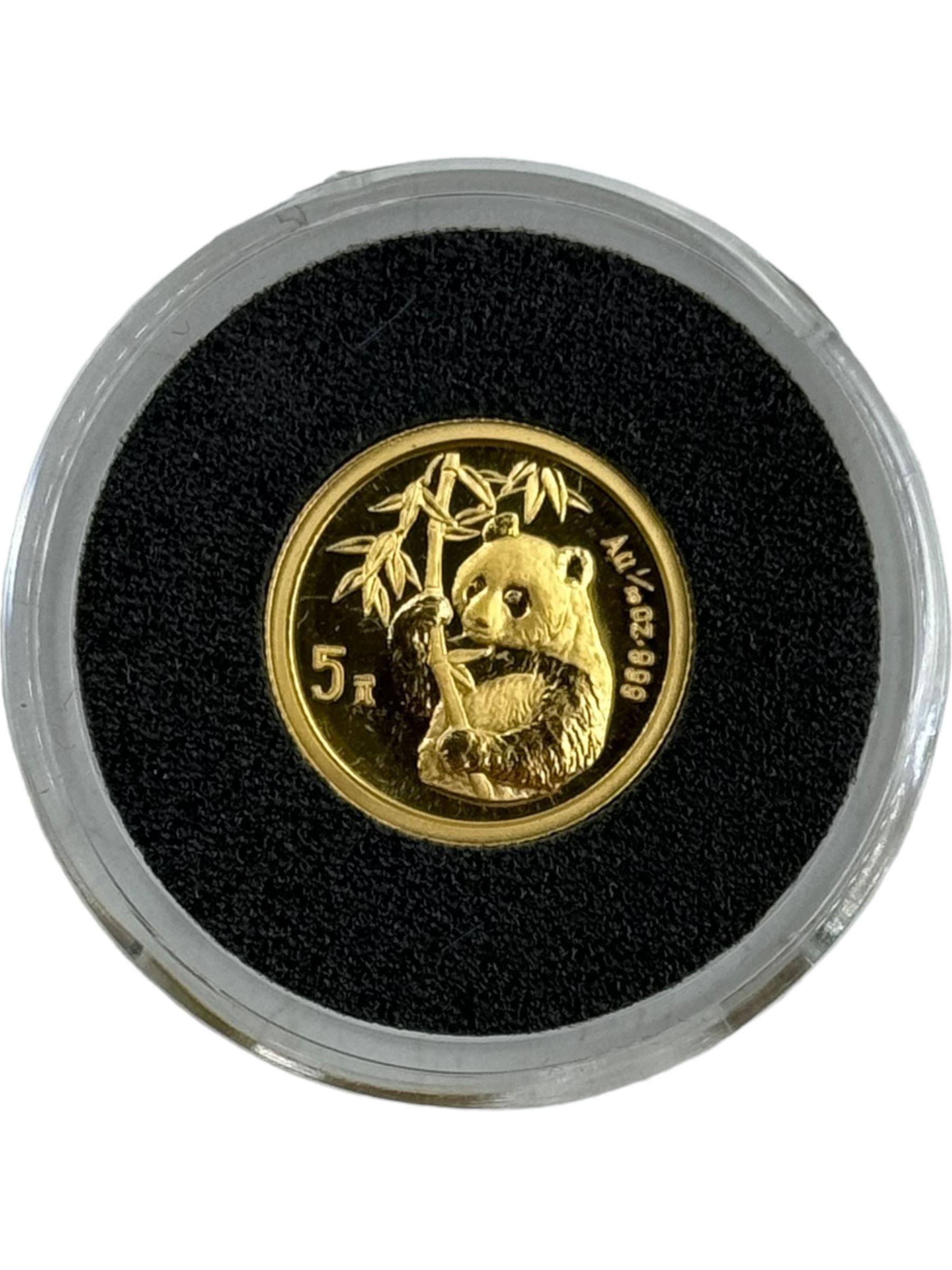 Three gold coins, from 'The Smallest Gold Coins of the World Collection', comprising China 900/1000 1 gram, China 999/1000 one twentieth of an ounce and Mexico 900/1000 one twentieth of an ounce, all with Westminster certificates (3)