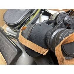 Collection of cameras and equipment, to include camera cases, photography  books, etc 