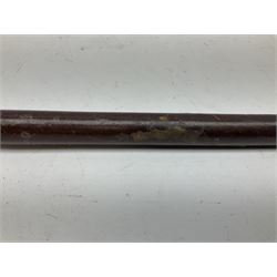 Early 20th century officer's swagger type leather covered sword stick, the 33cm etched single fullered blade marked Wilkinson Pall Mall, with carrying strap L60.5cm