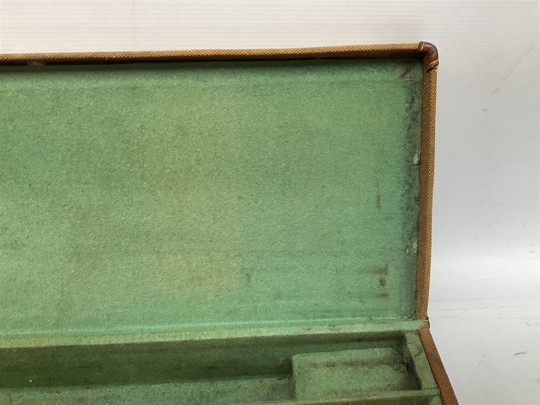 Canvas and leather bound shotgun case, up to 30.5” barrels