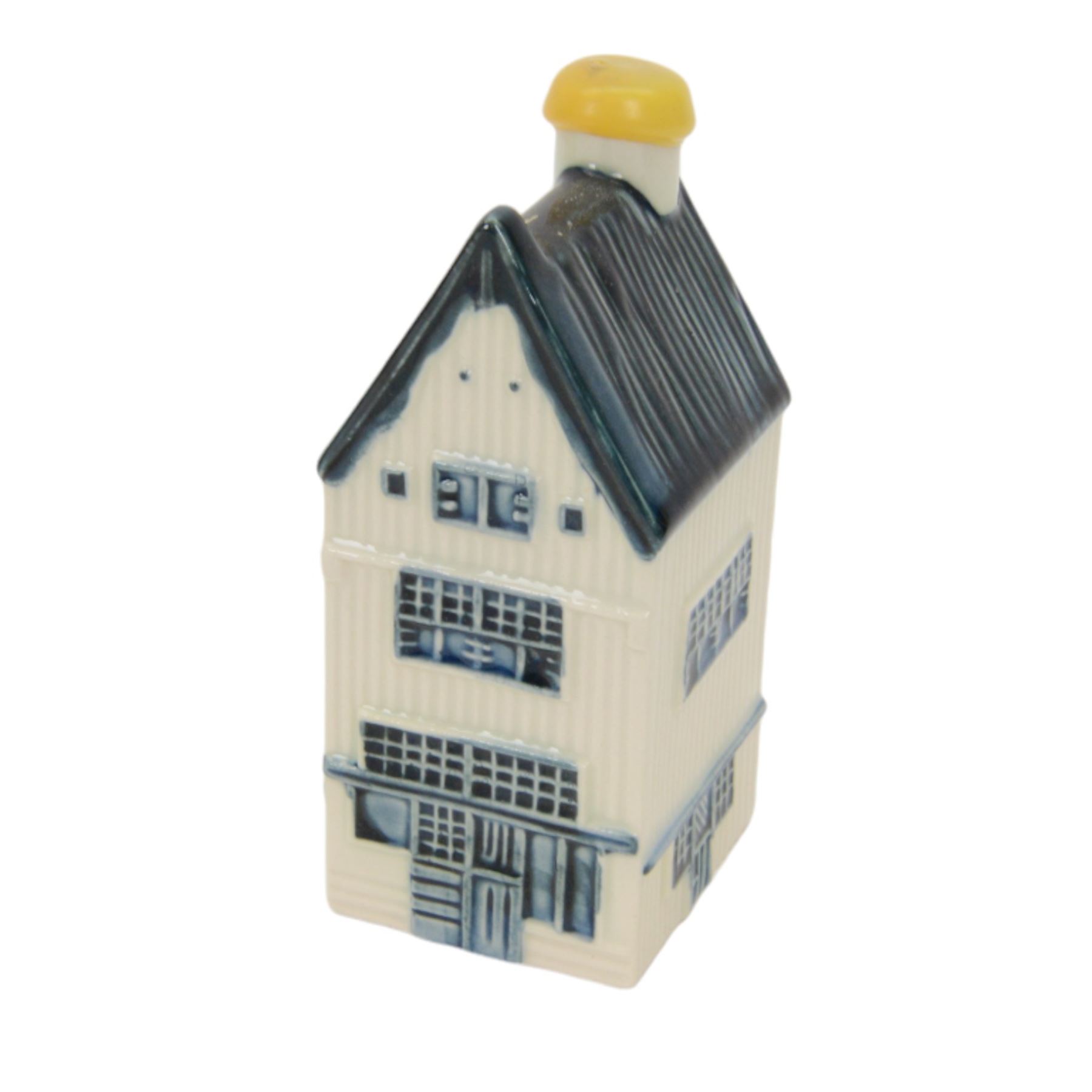 Eighteen KLM Miniatures, each blue Delft house form miniature produced exclusively for KLM Airlines by Bols Amsterdam, most with contents  