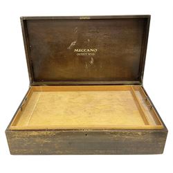 Meccano - original set number ten wooden outfit chest with two lift-out trays