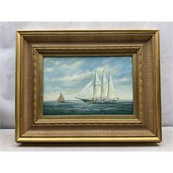 Brian Mays (British 1938-2005): Training Ship 'Sir Winston Churchill', oil on canvas signed, titled and dated 1991 verso 29cm x 44cm 
Provenance: direct from the family of the artist.