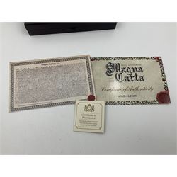 Queen Elizabeth II Bailiwick of Guernsey 2015 'The 800th Anniversary of the Magna Carta' gold proof five pound coin, cased with certificate