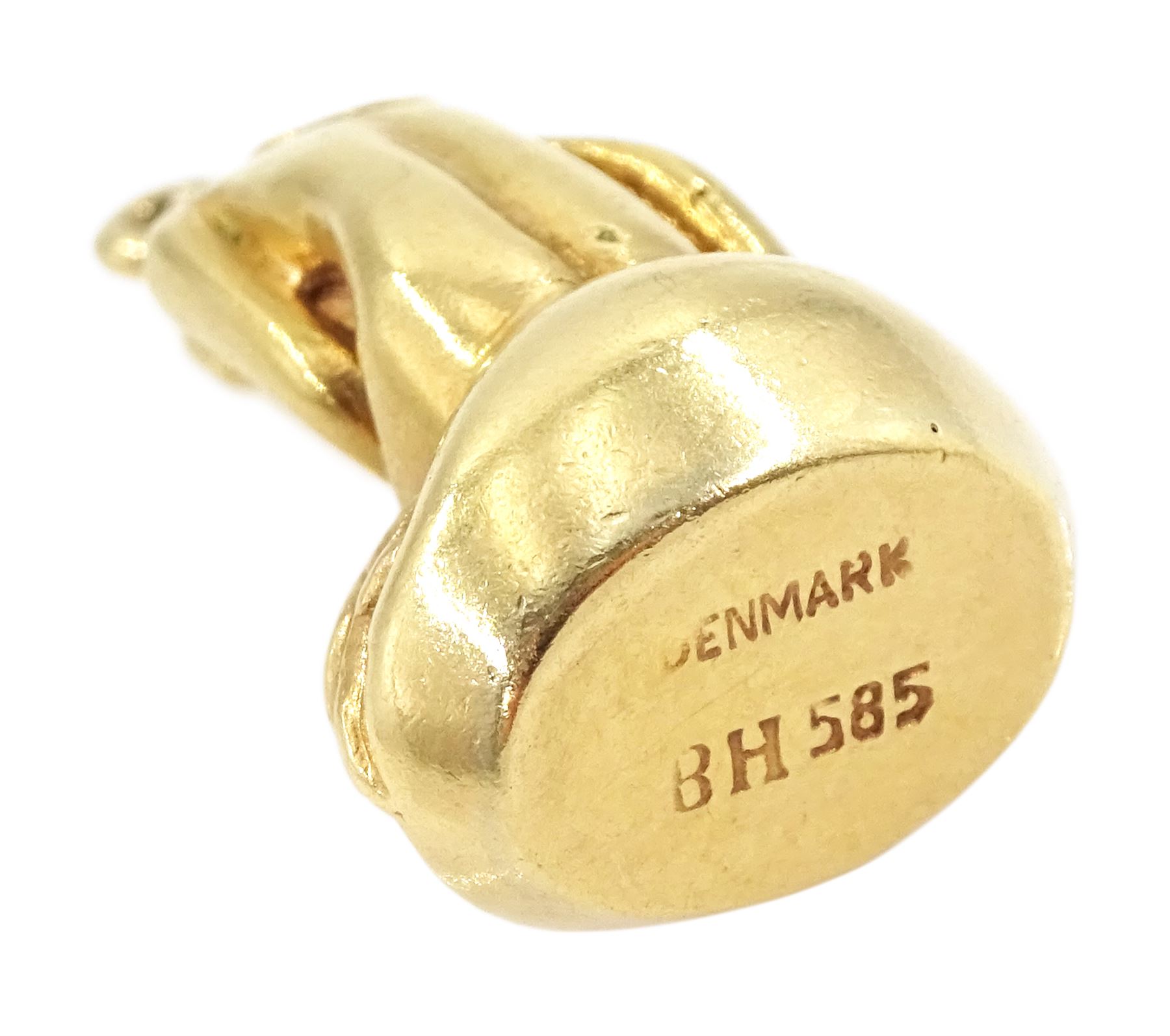 Danish 14ct gold mermaid pendant by Bernard Hertz, stamped 585