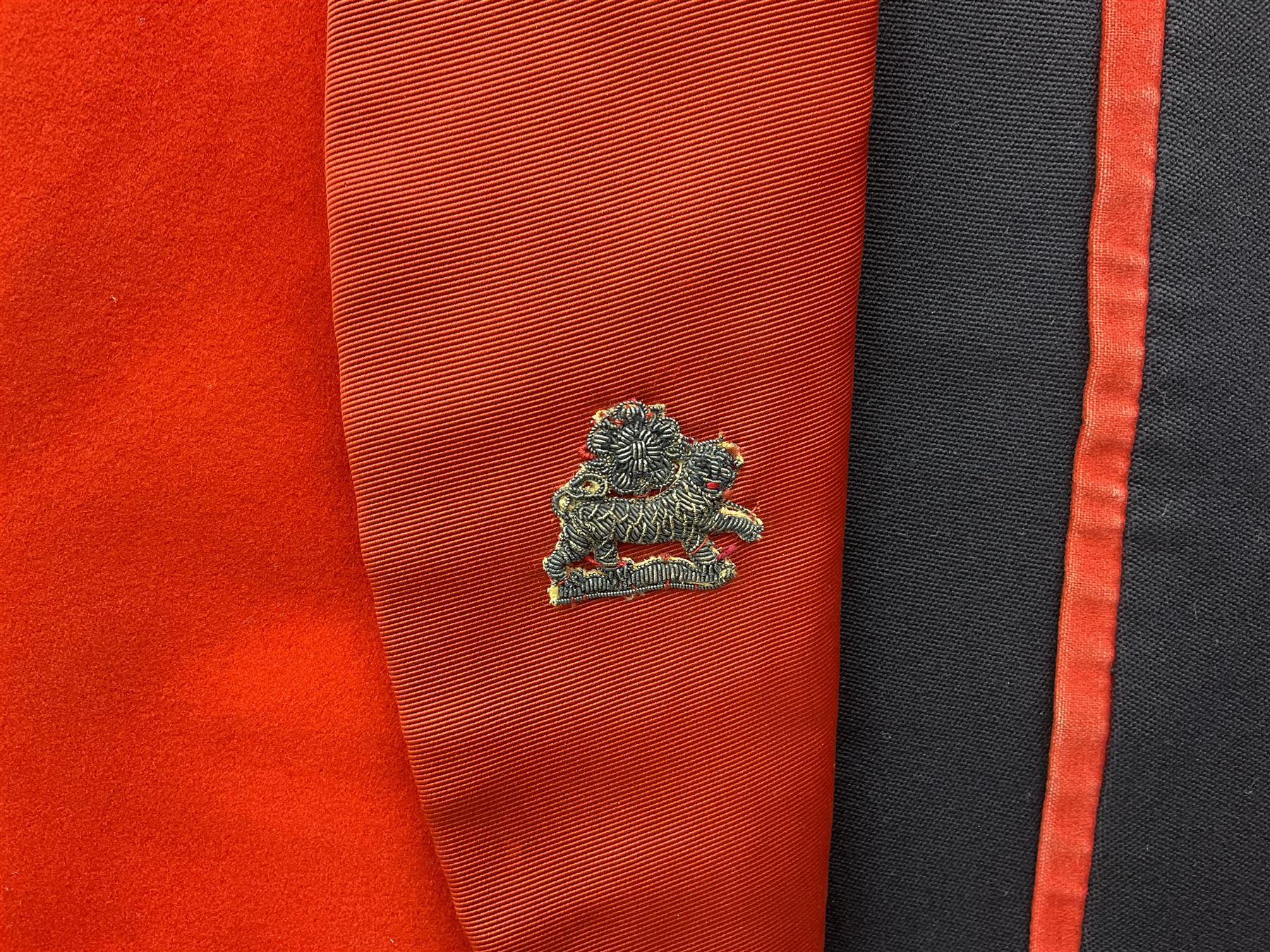 York and Lancaster Regimental mess uniform of jacket and trousers; together with Royal Artillery peaked cap