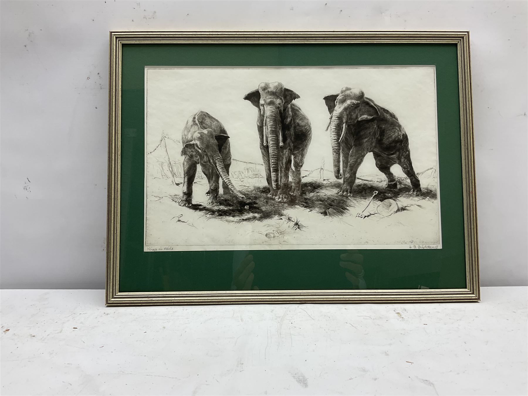 Leonard Robert Brightwell (British 1889-1962): 'Kings in Exile', drypoint etching signed and titled in pencil pub. James Connell & Sons 24cm x 38cm