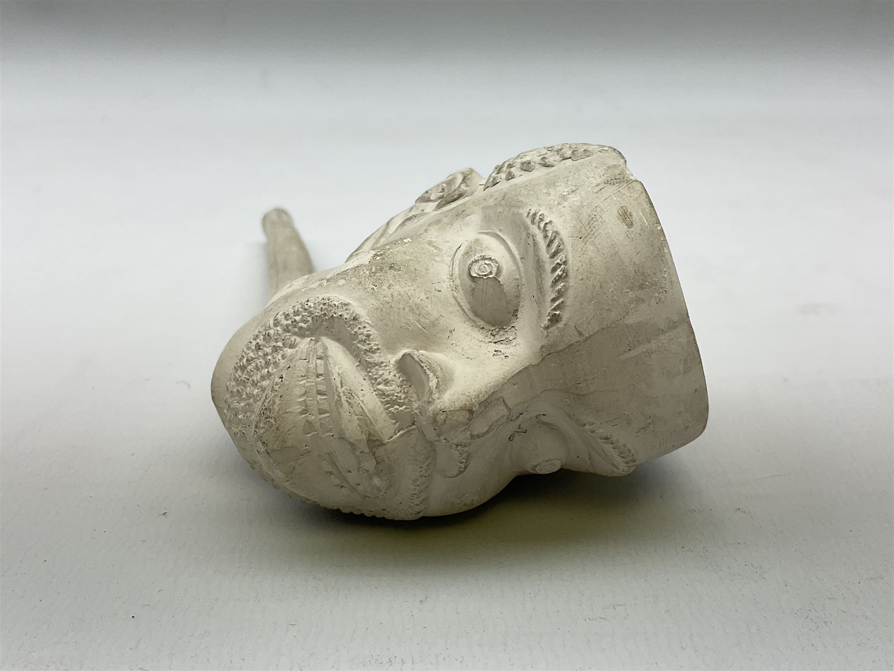  Early Victorian marriage mug for Thomas and Caroline Parkinson dated 11th Sept. 1845 Hull H8cm, similar christening mug for their daughter Hannah Matilda, blue/white transfer printed pot lid with base for Francis Earle, Pharmaceutical Chemist, 22 Market Place, Hull with central study of Holy Trinity Church and clay pipe, the bowl as man's head (4)  