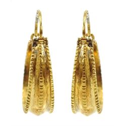 Pair of 18ct gold hoop earrings, stamped