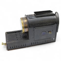 19th century tin plate projector patent 2459, contained within wooden case