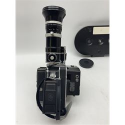 Bolex H16 RX5 camera body, serial no. 245758, with ' Kern Paillard Vario Switar 1:1.9 f=16-100mm POE Bolex H16RX' lens, Bolex 400ft magazine, etc, all in Bolex large flight case