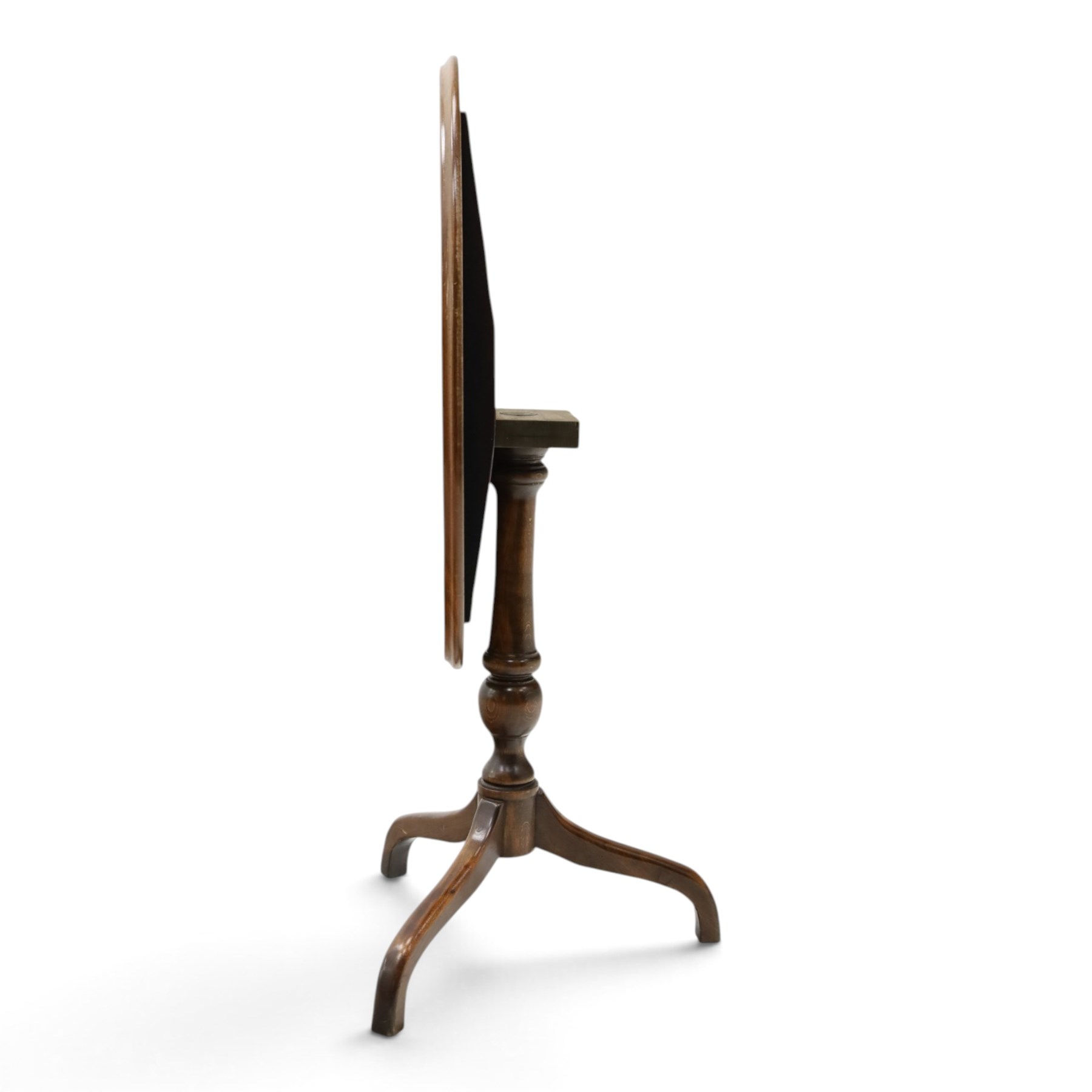 Georgian design mahogany and stained beech oval tilt-top tripod table