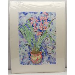 Tanya Short (British 1955-): 'Orchid', artist's proof screenprint signed with initials titled and numbered XV/XXV, 58cm x 40cm with full margins (unframed)
