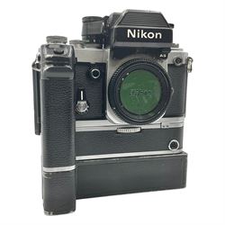  Nikon F2AS Photomic camera body, serial no. 7893545, with Nikon MD2 Motor Drive, serial no. 402342 and Nikon MB1 Battery pack