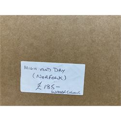 Ron Wagstaff (Northern British 20th Century): 'High and Dry - Norfolk', 'Haystack and Yard - Beamish', 'Newark Fairground' and Farmyard Landscapes, collection of five watercolours signed, variously titled verso max 35cm x 44cm (5)