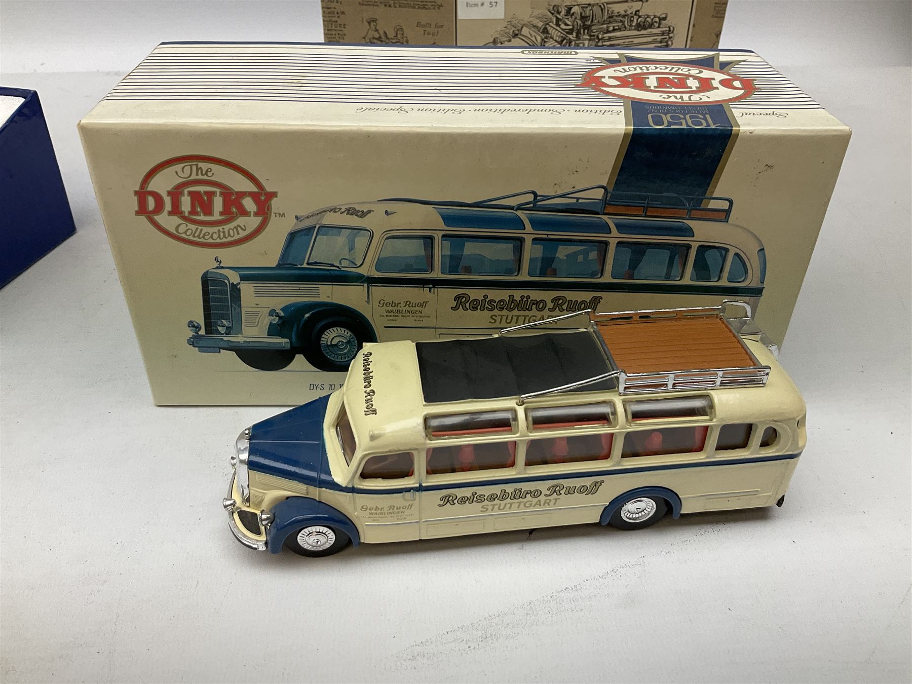 Dinky - Road Grader No.963; with blister box; Majorette Fire Engine No.3096; in window box; seven Matchbox 'Dinky Collection' die-cast models; all boxed; and American Popular Imports Inc. moulded resin fire engine; boxed (10)