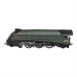 Seven 00 gauge locomotives, comprising Hornby R751 Class 37 diesel, Bachmann Elvis King of Rock And Roll Express, Hornby Merchant Navy United States Lines, Hornby A4 Class Quicksilver, three tank locomotives and two tenders, all unboxed