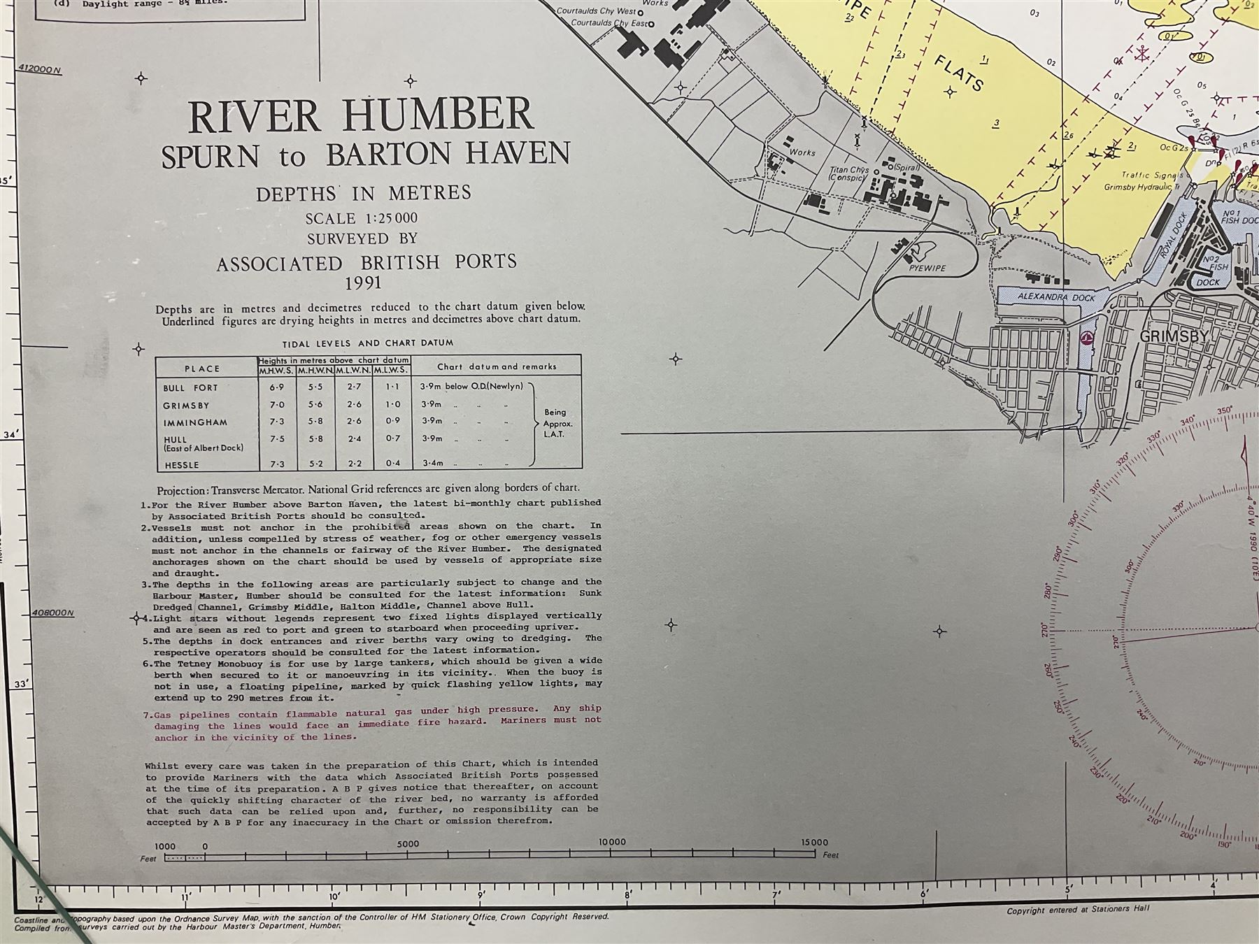 Two late 20th century charts of the River Humber entitled 'River Humber and the River Ouse and Trent' 1993 and 'River Humber Spurn to Barton Haven' (rolled)