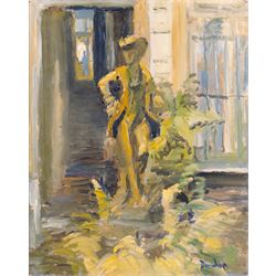 Ronald Ossory Dunlop (British 1894-1973): Figure in the Garden, oil on canvas signed 50cm ...